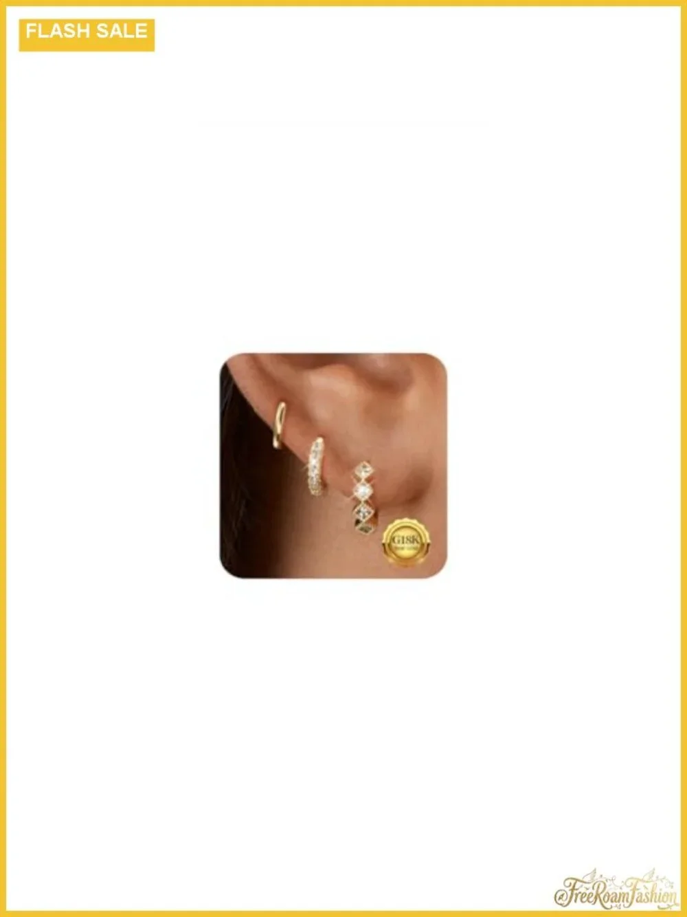 14K Gold Plated Chunky Huggie Hoop Earrings CZ Dangling Women